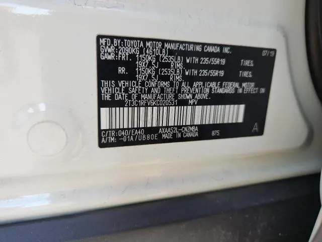 2019 TOYOTA RAV4 XLE PREMIUM  