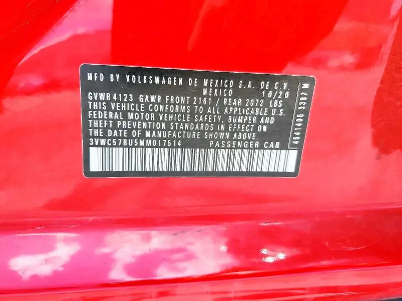 2021 VOLKSWAGEN JETTA S  