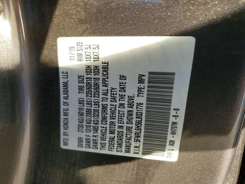2020 HONDA ODYSSEY EX  