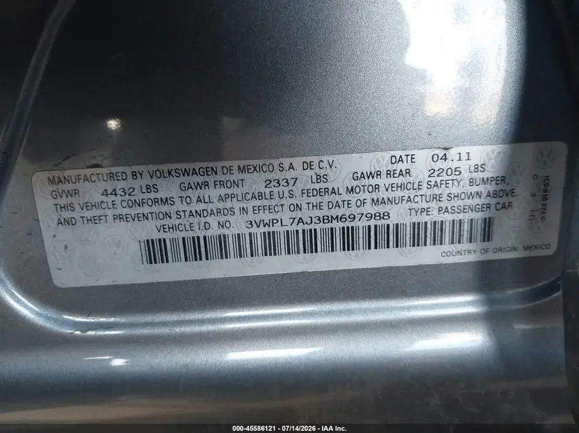 2011 VOLKSWAGEN JETTA SPORTWAGEN 2.0L TDI