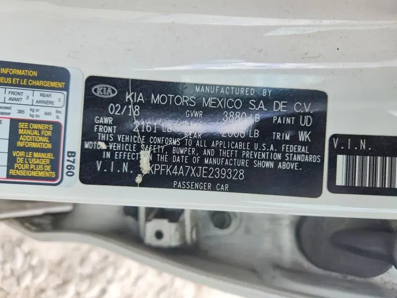 2018 KIA FORTE LX  