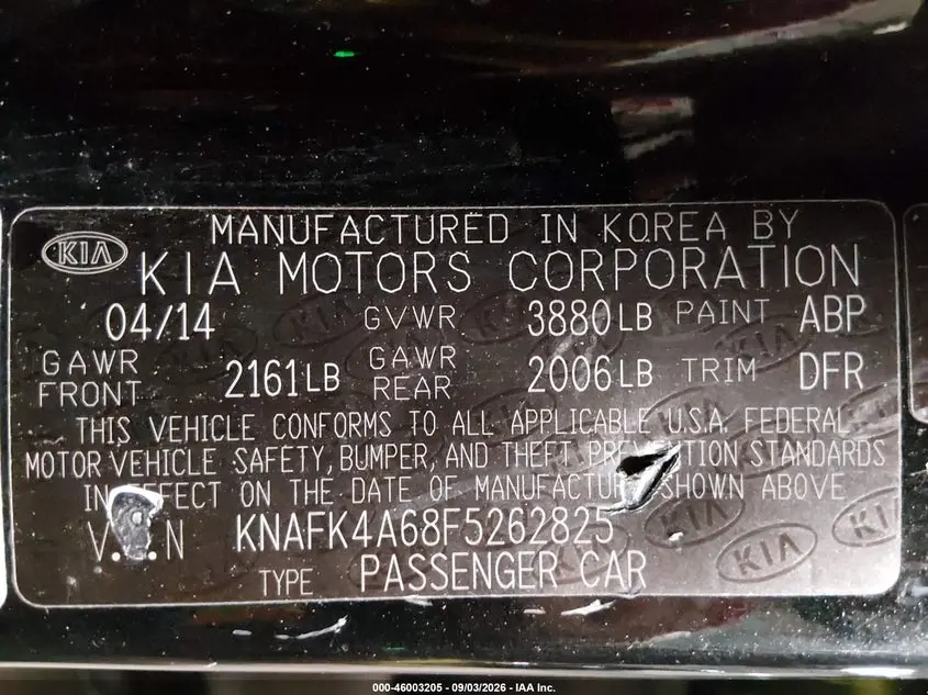 2015 KIA FORTE LX