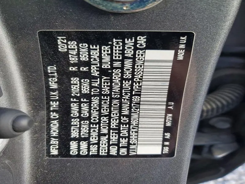 2021 HONDA CIVIC EX  