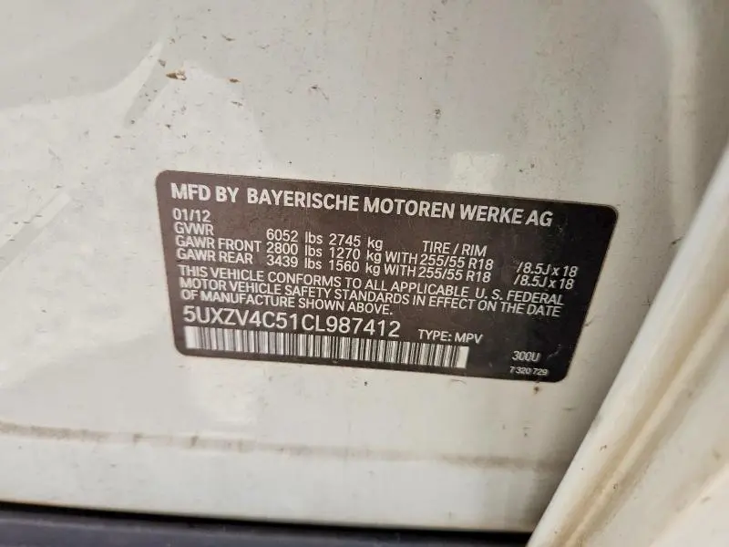 2012 BMW X5 XDRIVE35I  