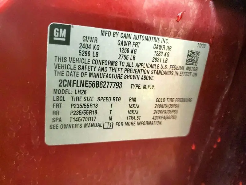 2011 CHEVROLET EQUINOX LT  