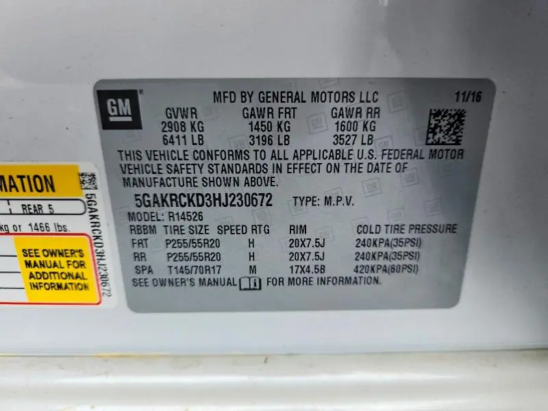 2017 BUICK ENCLAVE   