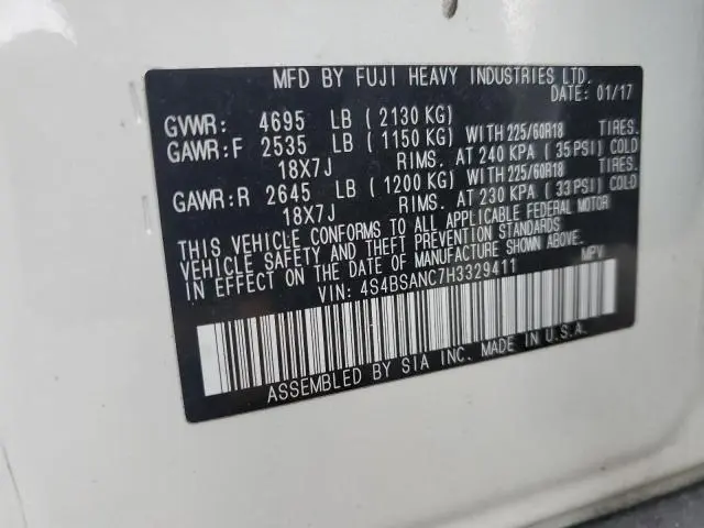 2017 SUBARU OUTBACK 2.5I LIMITED  