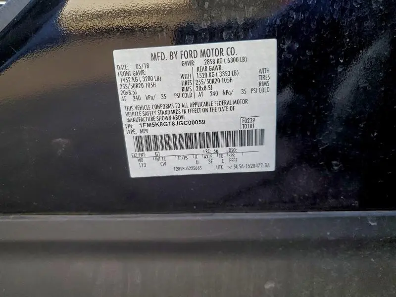 2018 FORD EXPLORER SPORT  