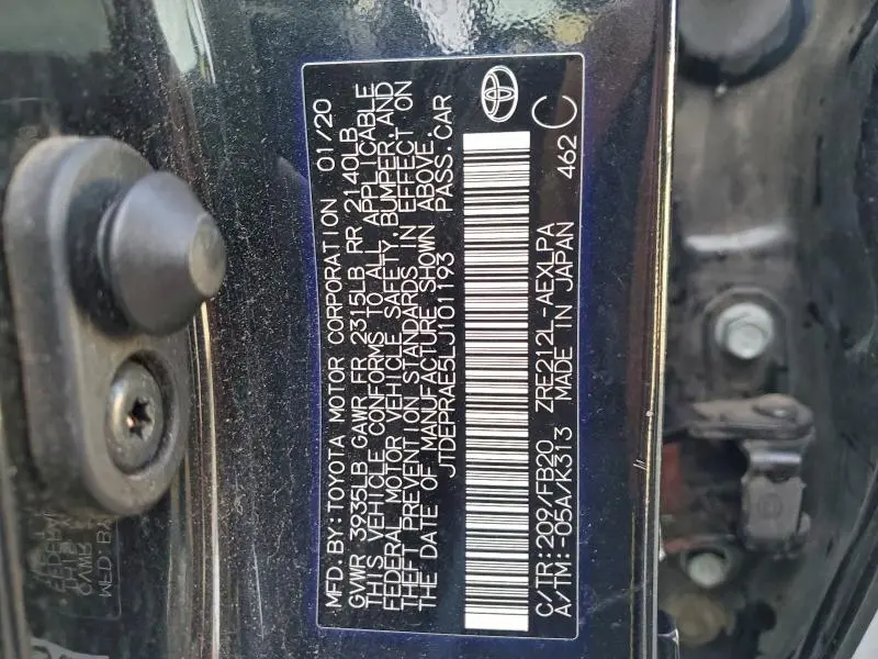 2020 TOYOTA COROLLA LE  