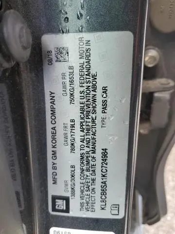 2019 CHEVROLET SPARK LS