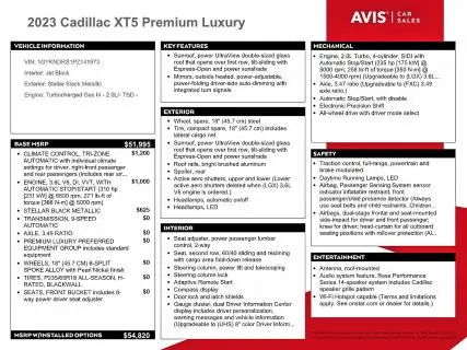 2023 CADILLAC XT5 PREMIUM LUXURY  