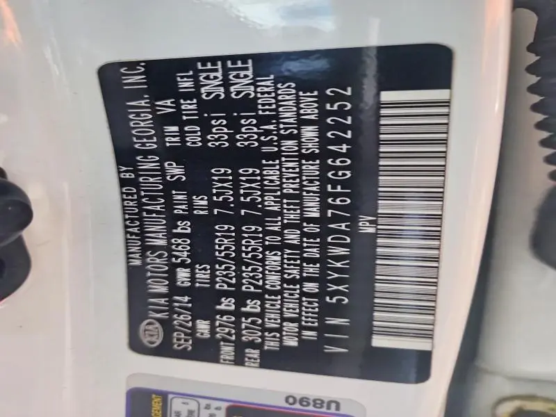 2015 KIA SORENTO SX LIMITED  