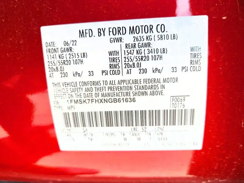 2022 FORD EXPLORER LIMITED  
