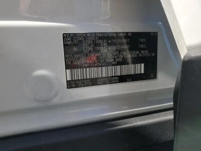 2020 TOYOTA RAV4 XLE  