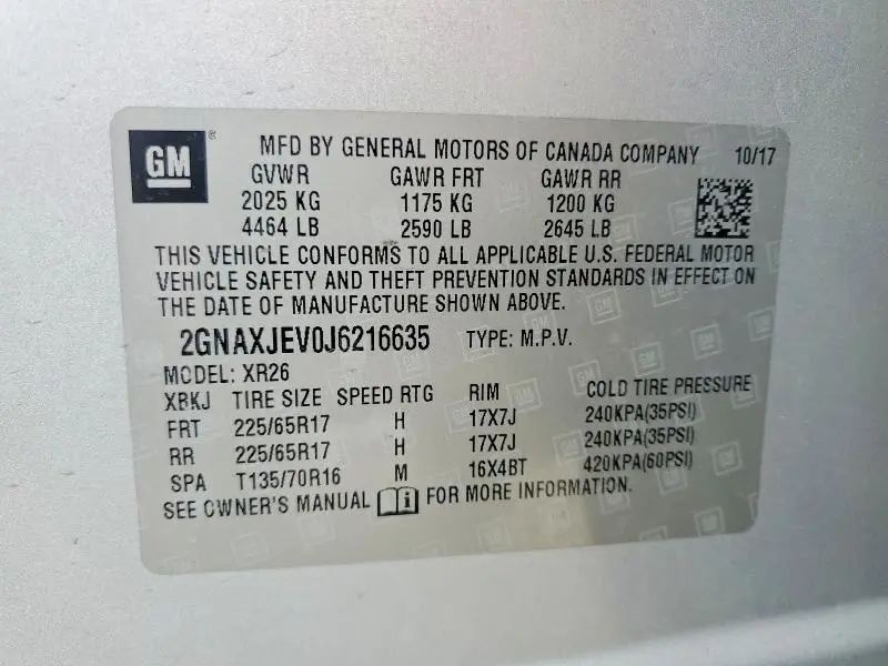 2018 CHEVROLET EQUINOX LT  