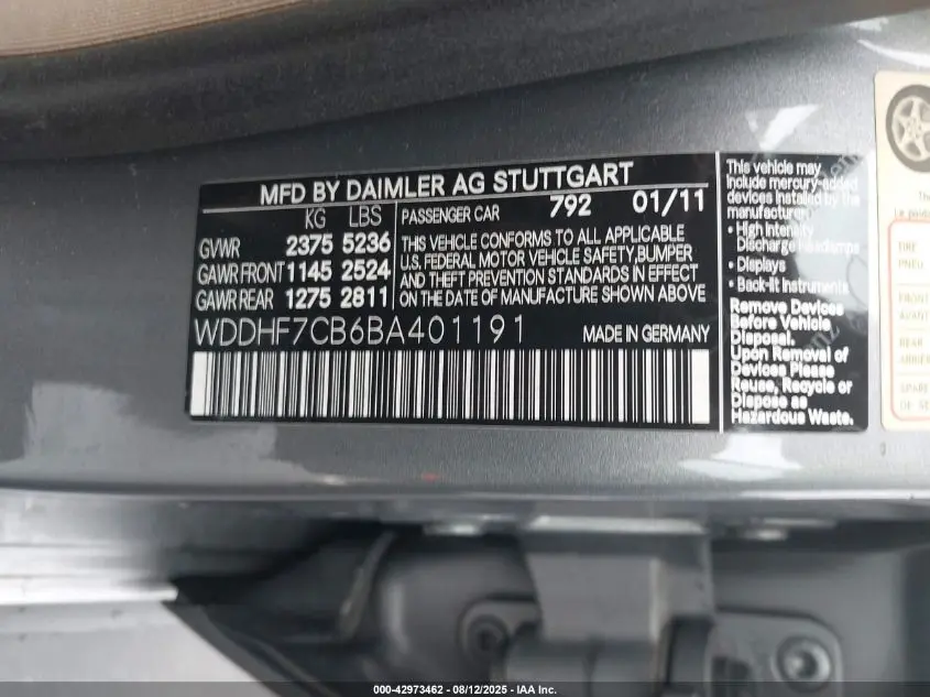2011 MERCEDES-BENZ E 550  