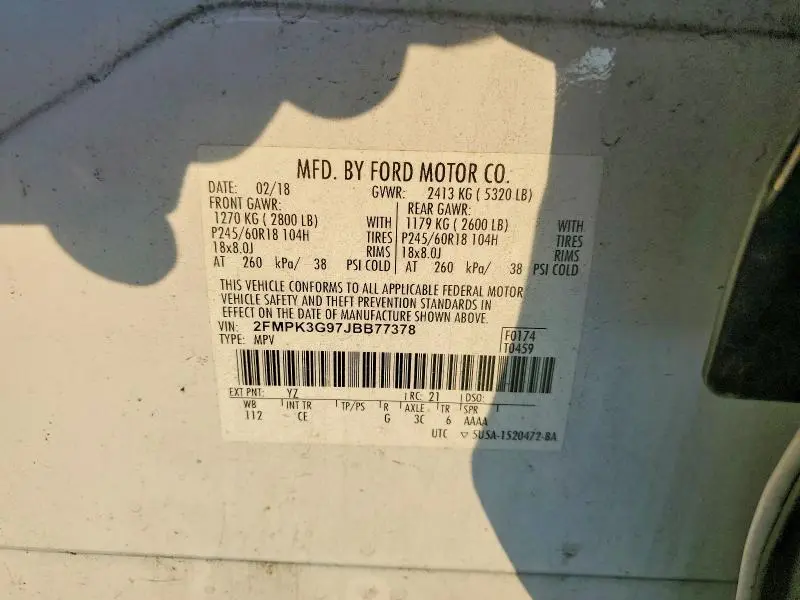 2018 FORD EDGE SE  