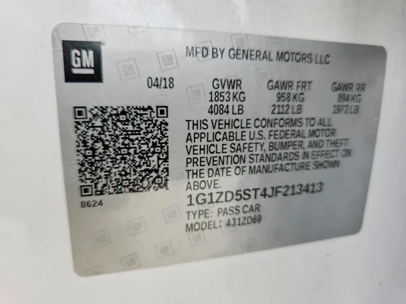 2018 CHEVROLET MALIBU LT  