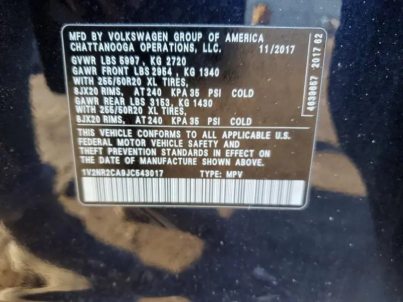 2018 VOLKSWAGEN ATLAS SEL PREMIUM  