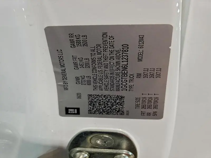 2020 CHEVROLET COLORADO   