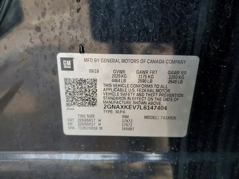 2020 CHEVROLET EQUINOX LT  