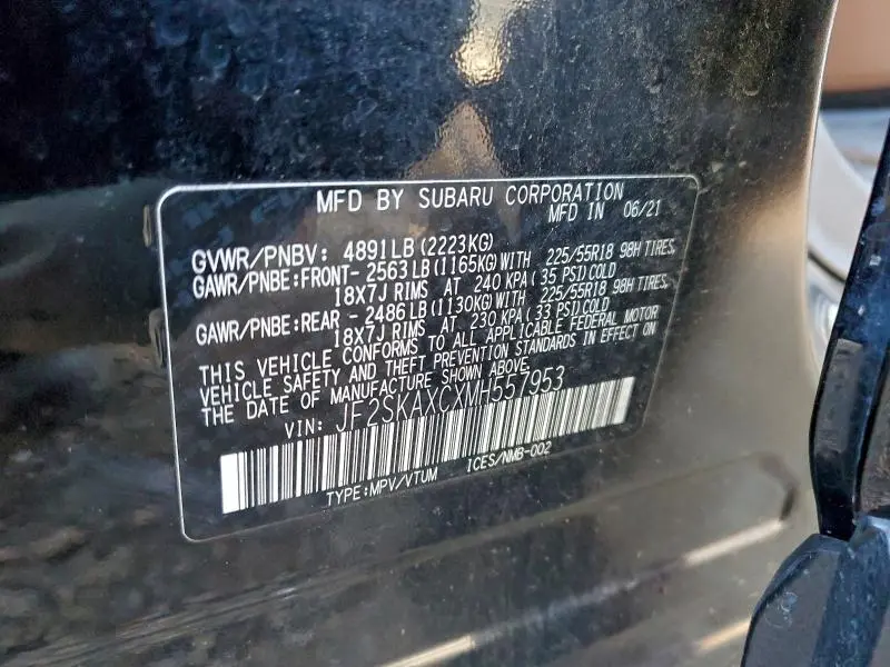 2021 SUBARU FORESTER TOURING  