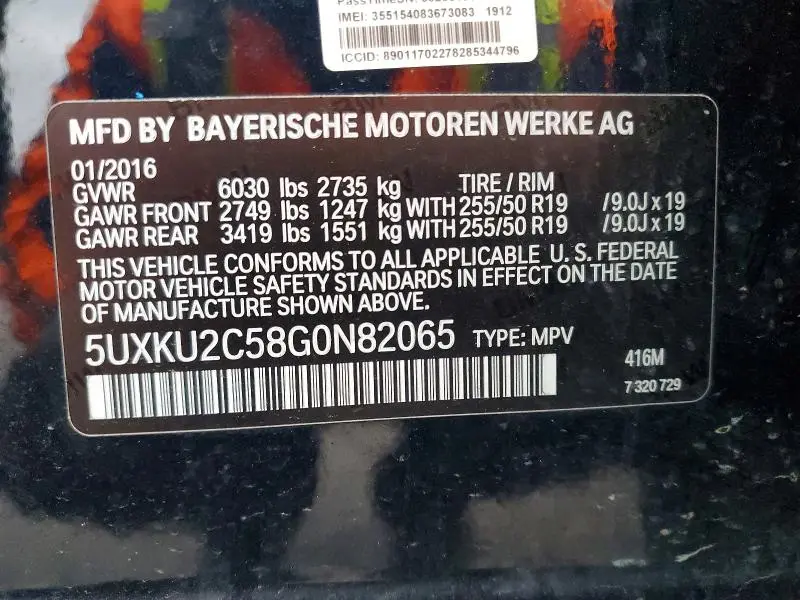 2016 BMW X6 XDRIVE35I  
