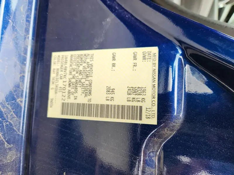 2019 NISSAN ALTIMA S  