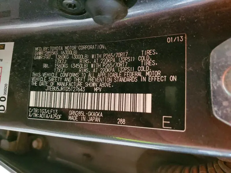 2013 TOYOTA 4RUNNER SR5  