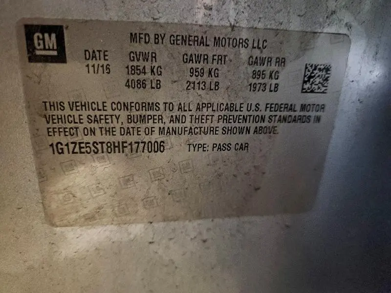 2017 CHEVROLET MALIBU LT  