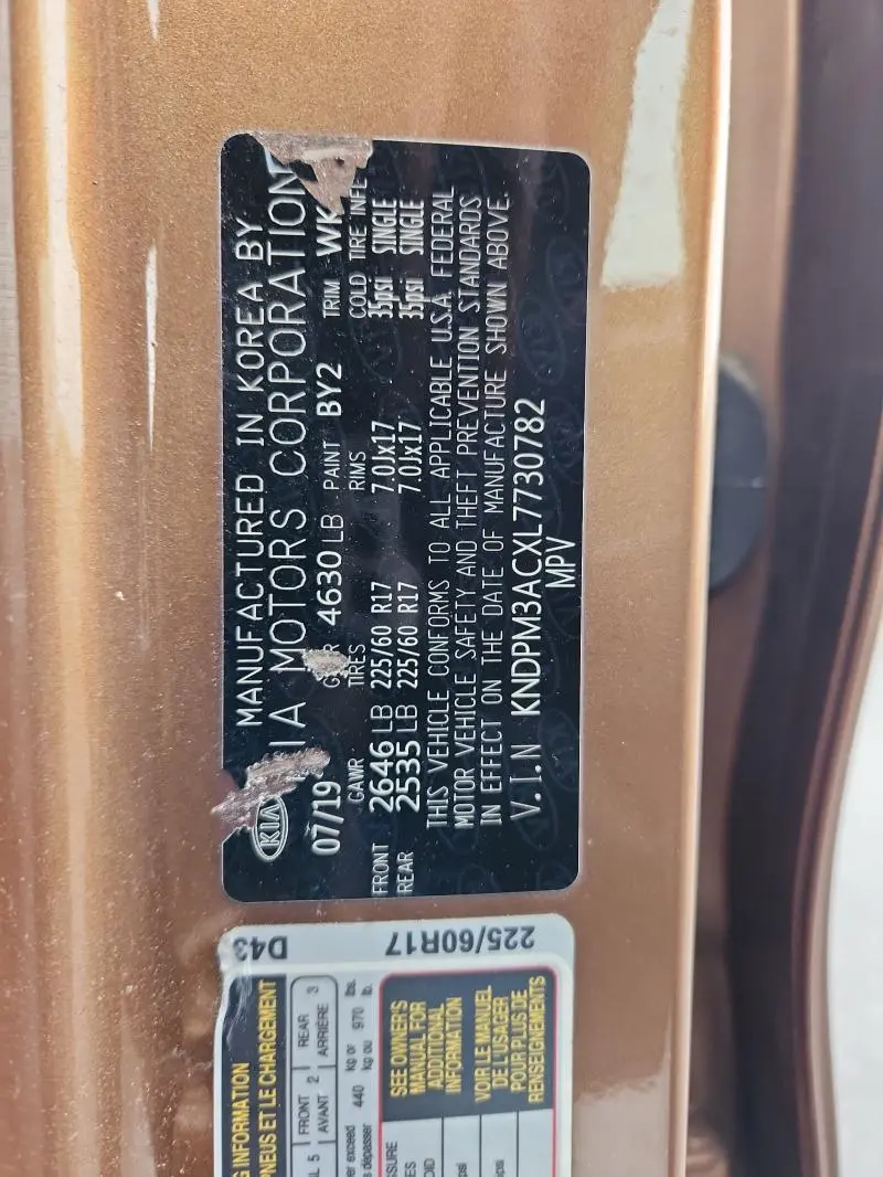 2020 KIA SPORTAGE LX  