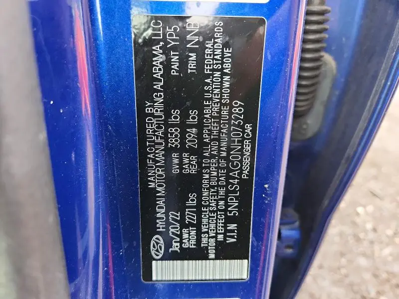 2022 HYUNDAI ELANTRA SEL  