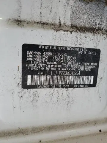 2012 SUBARU IMPREZA PREMIUM  