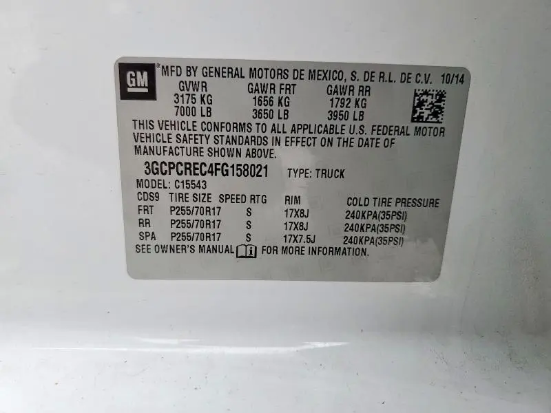 2015 CHEVROLET SILVERADO C1500 LT  