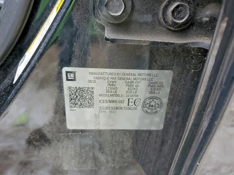 2019 CHEVROLET CRUZE LT  