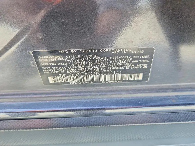 2019 SUBARU CROSSTREK PREMIUM  