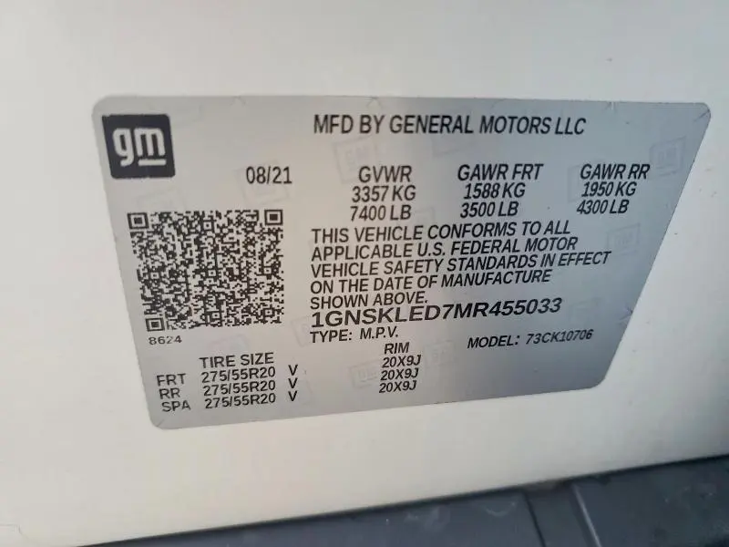 2021 CHEVROLET TAHOE K1500  