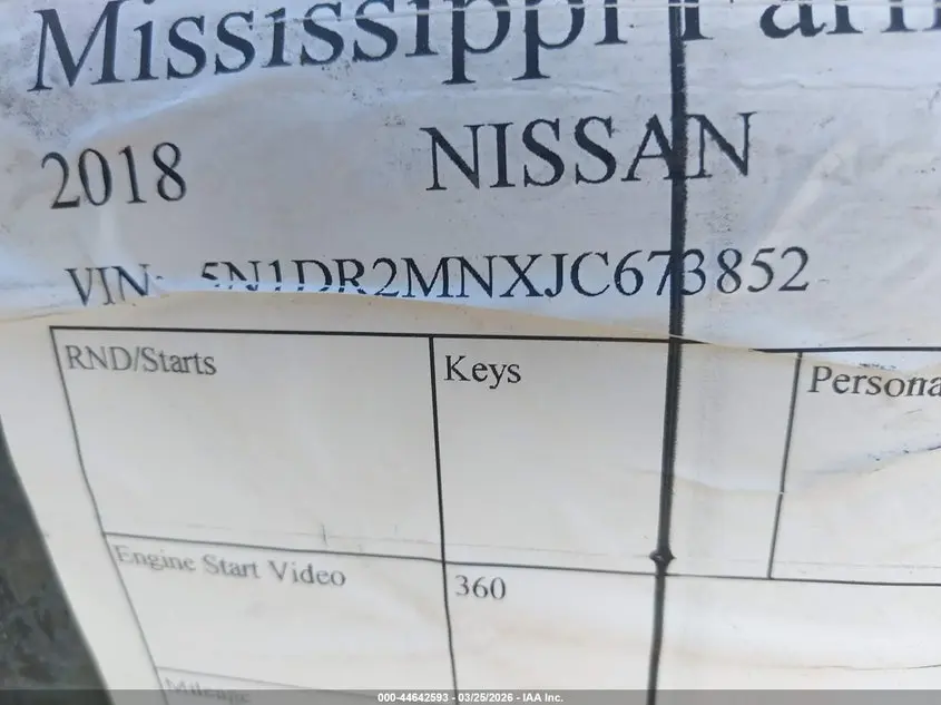2018 NISSAN PATHFINDER SL