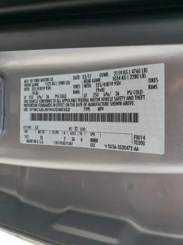 2017 FORD ESCAPE TITANIUM  