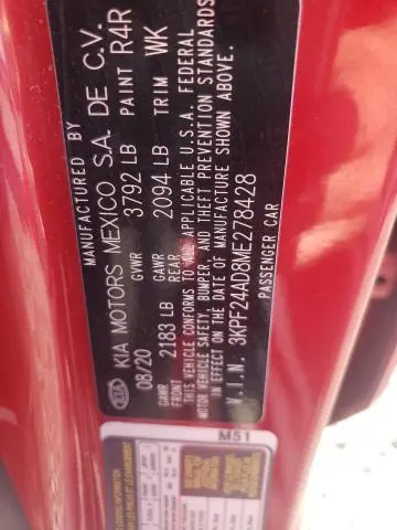 2021 KIA FORTE FE  