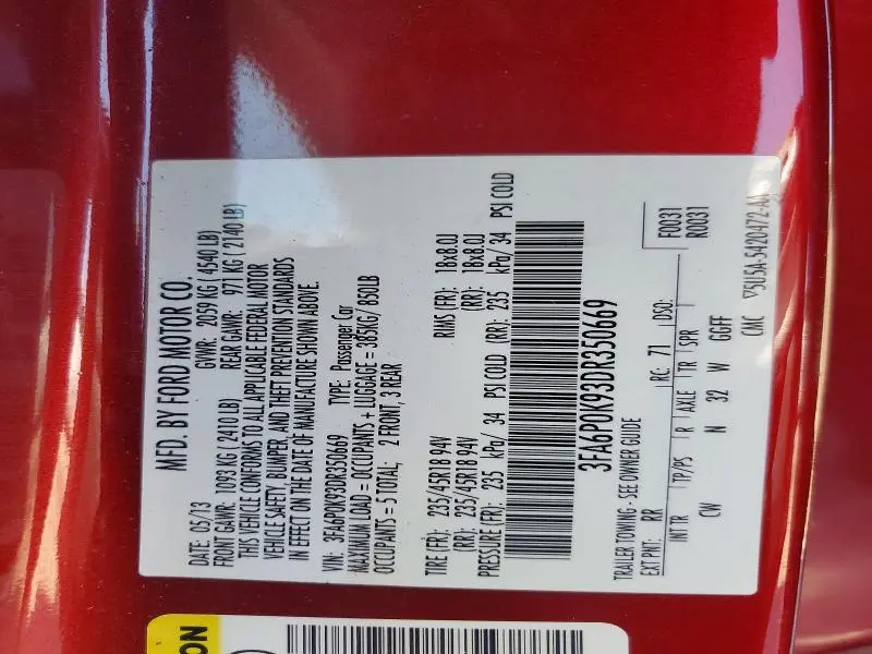 2013 FORD FUSION TITANIUM  