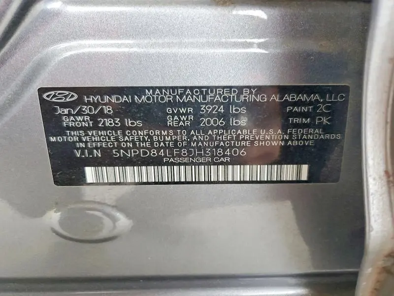 2018 HYUNDAI ELANTRA SEL  