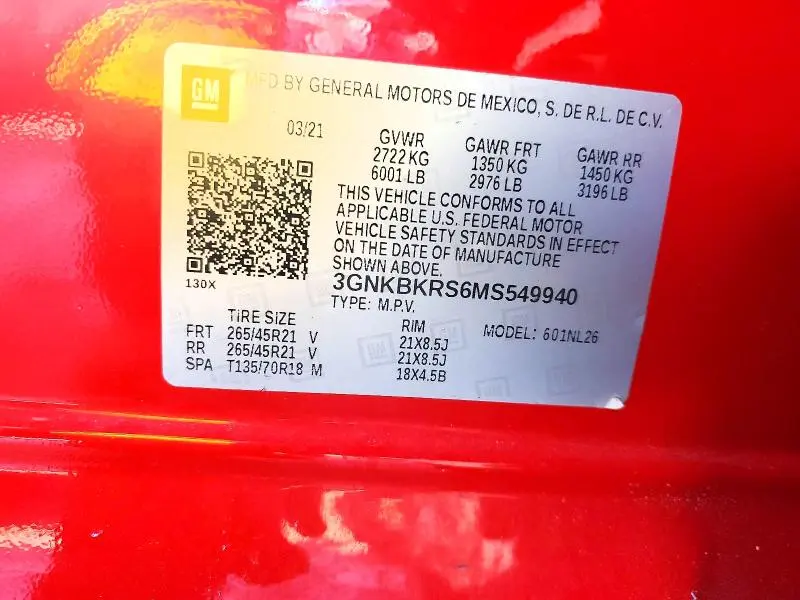 2021 CHEVROLET BLAZER RS  