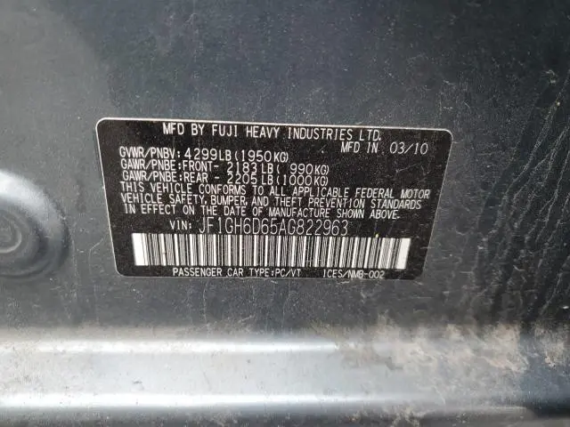 2010 SUBARU IMPREZA OUTBACK SPORT  