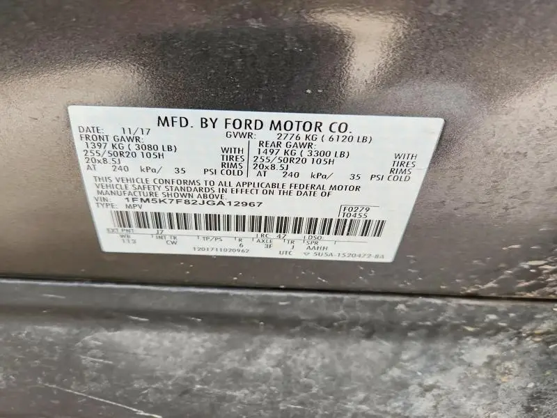 2018 FORD EXPLORER L   