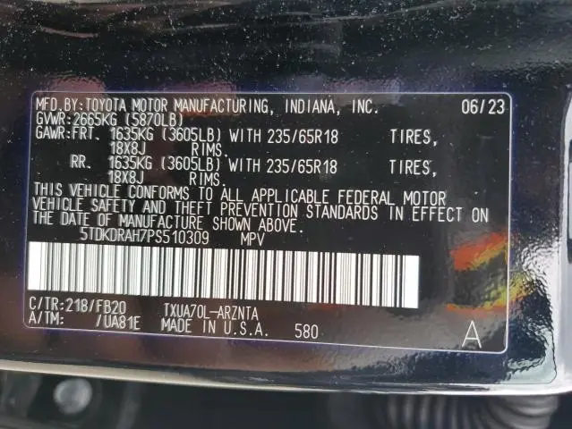 2023 TOYOTA HIGHLANDER L