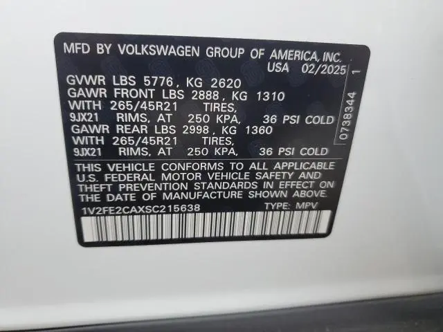 2025 VOLKSWAGEN ATLAS CROSS SPORT SEL PREMIUM R-LINE  