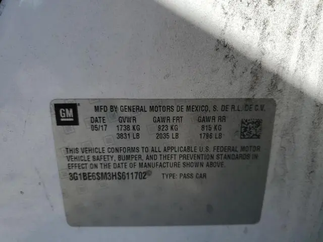 2017 CHEVROLET CRUZE LT  