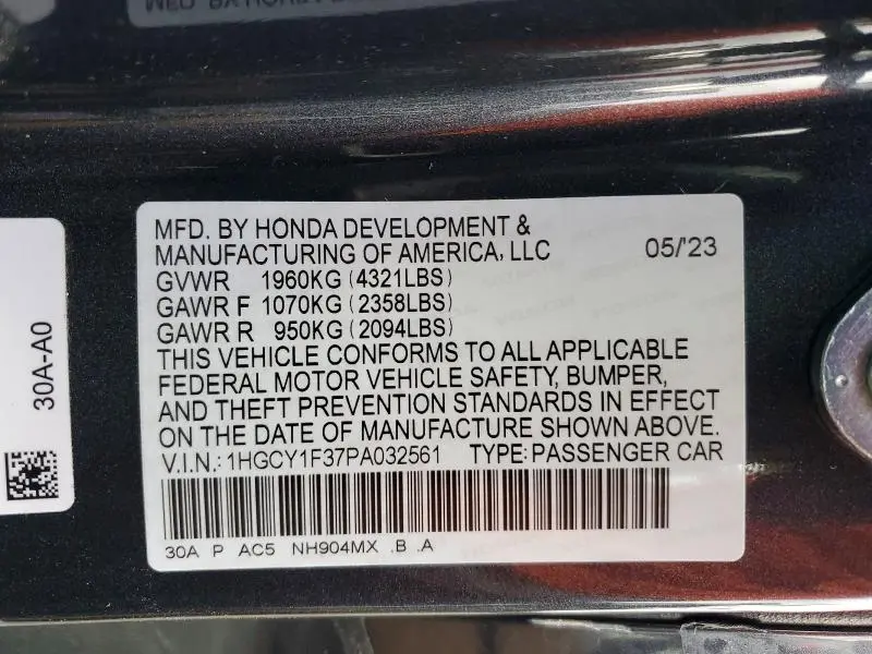 2023 HONDA ACCORD EX  
