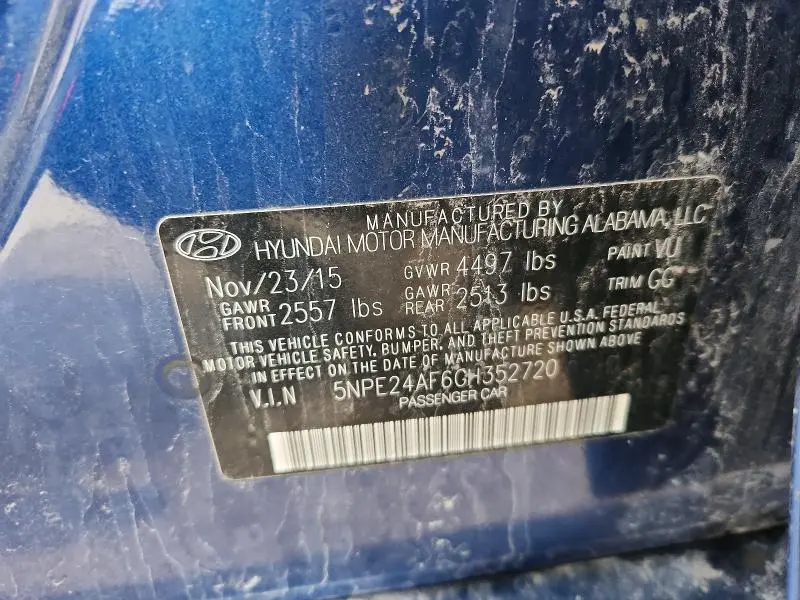 2016 HYUNDAI SONATA SE  